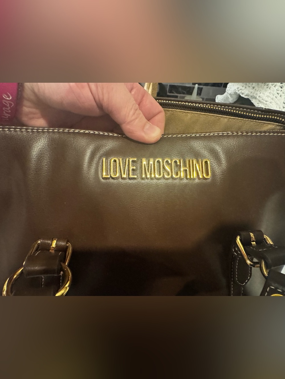 Love Moschino Dark Brown Leather purse with Gold Hardware - Picture 2 of 13